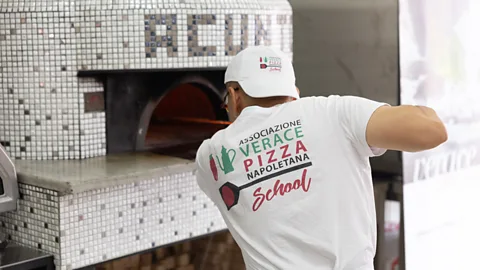 Emanuele Di Cesare/AVPN AVPN trainees study and practice the many ins and outs of true Neapolitan pizza (Credit: Emanuele Di Cesare/AVPN)