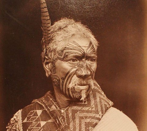Photograph portrait of Māori chief Te Hino Te Kawau, 1891.