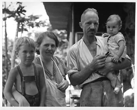 Doheny Library Collection at USC The real-life Wittmer family pictured on Floreana in 1938; they ended up setting up a hotel on the island (Credit: Doheny Library Collection at USC)