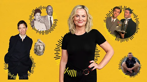 Javier Hirschfeld/ Getty Images A composite of podcast subjects and hosts, including Rory Stewart, Charlie and Sarah Fitzgerald, Amy Poehler, Hugh Laurie and Stephen Fry, and Dom Phillips (Credit: Javier Hirschfeld/ Getty Images)