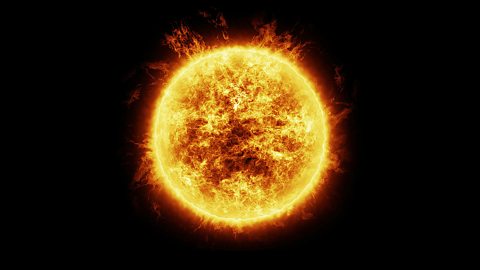 The sun in space.