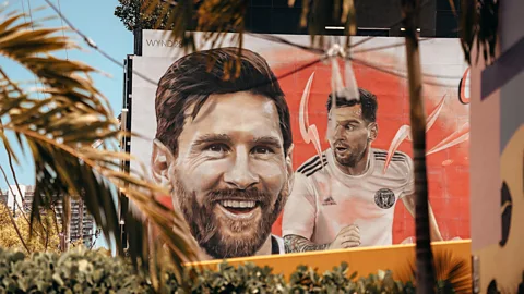 Alamy A mural of Lionel Messi in Miami's Wynwood arts district reflects how the football star's arrival has boosted the city's profile as an international sport hub (Credit: Alamy)
