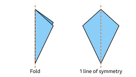 A kite has one line of symmetry, along its vertical axis.
