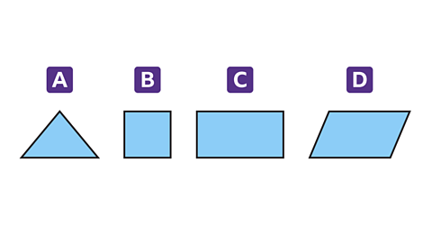 Triangle, square, rectangle and parallelogram