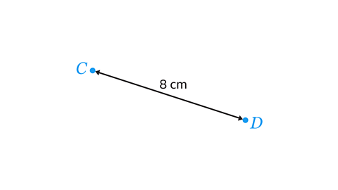 Line CD is 8 centimetres in length