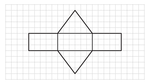 A net of a triangular prism.