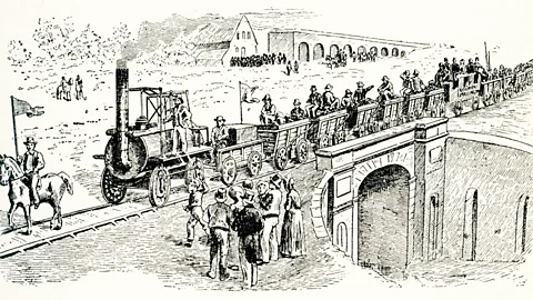 Getty Images In 1825, Locomotion No 1 hauled the inaugural train on the Stockton and Darlington Railway – the world's first public railway to use steam locomotives (Credit: Getty Images)