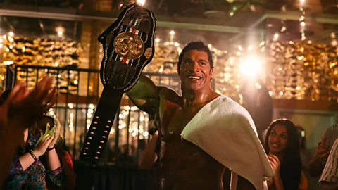 A24 Dwayne Johnson in The Smashing Machine (Credit: A24)