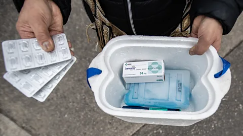 Getty Images The drug shortages often mean patients have to hunt around to get prescriptions filled or pay over the odds for their medication (Credit: Getty Images)