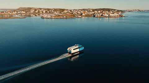 Candela One of the benefits of modern hydrofoil ferries is their very small wake compared with traditional boats (Credit: Candela)