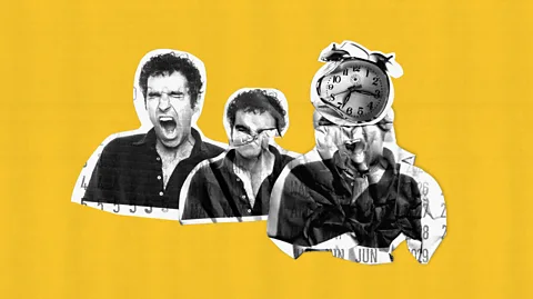 Serenity Strull/ BBC Composite image showing man yawning next to a clock against a mustard yellow background (Credit: Serenity Strull/ BBC)