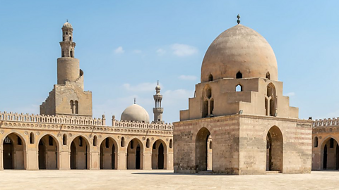 Courtyard of Ibn Tulun mosque in Cairo, Egypt.