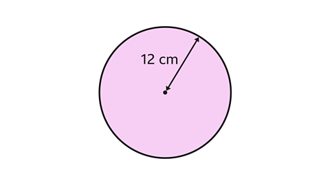 Circle with radius of 12 centimetres