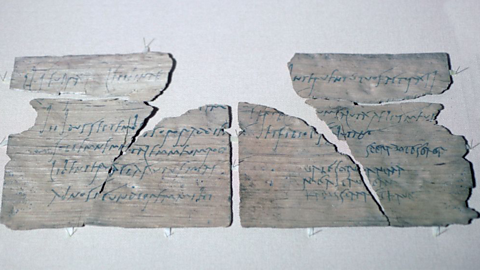 Roman wood writing tablet from Vindolanda with a party invitation, late 1st or early 2nd century. Artist: Claudia Severa.