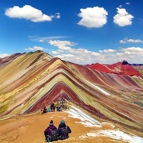Alamy Todd Smith, a former pilot for Thomas Cook, says seeing Peru's Rainbow Mountains in 2018 made him reconsider aviation's role on a warming world (Credit: Alamy)