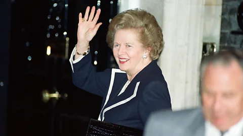 Getty Images Margaret Thatcher waving goodbye outside Downing Street (Credit: Getty Images)
