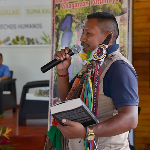 Juan Javier Jojoa Luis Jansasoy is a leader of Colombia's unarmed indigenous guards (Credit: Juan Javier Jojoa)