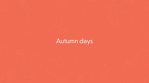 Autumn days
