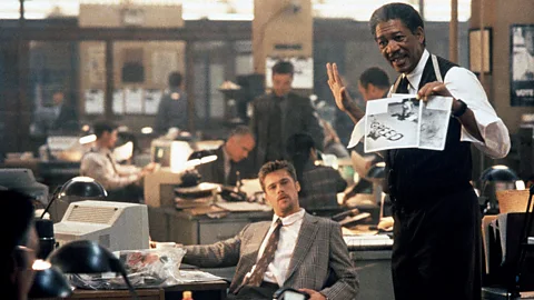 Alamy Seven stars Brad Pitt as a rookie detective, David Mills, and Morgan Freeman as a jaded veteran, William Somerset (Credit: Alamy)