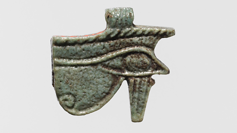 A wedjat eye amulet in the Met Collection.