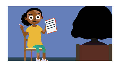 Chloe interviewing an actor.