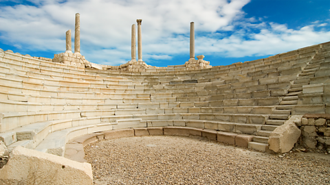 A photo of a Roman amphitheater in Cairo.
