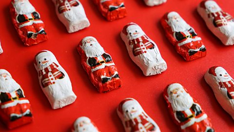 Chocolate Santas and snowmen in foil