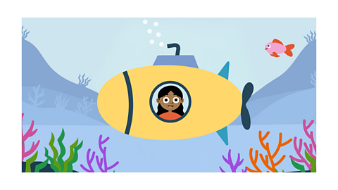 A girl in a submarine.