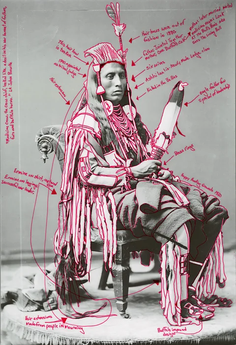 Wendy Red Star/ Image courtesy of artist and Sargent's Daughters In her work, Red Star annotates and embellishes existing historical photographs of First Nation people (Credit: Wendy Red Star/ Courtesy of artist and Sargent's Daughters)