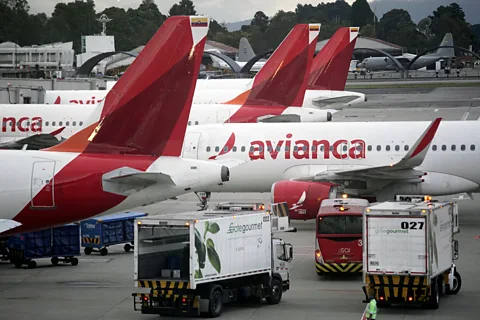 Getty Images Airbus A320s lined up on the asphalt at an airport tarmac (Credit: Getty Images)