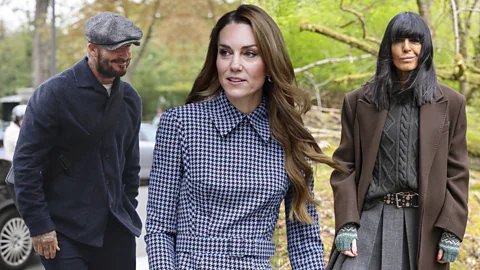 Getty Images/ BBC David Beckham, Princess of Wales and Claudia Winkelman in countryside fashion (Credit: Getty Images/ BBC)