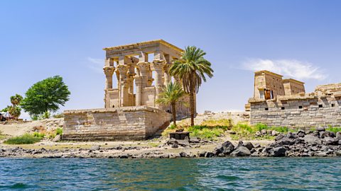 A photo of Trajan's Kiosk view from Nile River, Philae Temple