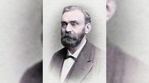 An illustration of Swedish inventor Alfred Nobel