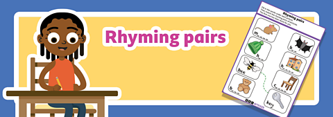 Rhyming word pairs activity sheet
