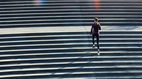 Getty Images Simple actions such as running up a flight of stairs can lead to significant health benefits (Credit: Getty Images)