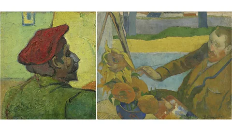Van Gogh Museum, Amsterdam Van Gogh's Man in a Red Beret, 1888, and Gauguin's The Painter of Sunflowers (Credit: Van Gogh Museum, Amsterdam)
