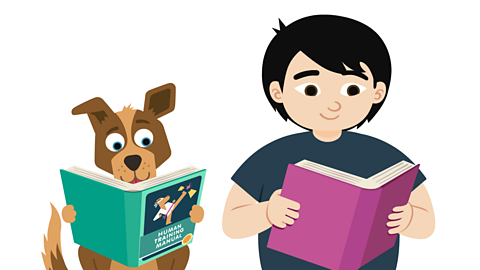 Malakai and Patch reading together.