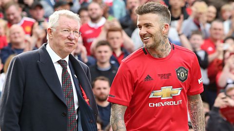 Sir Alex Ferguson and David Beckham.
