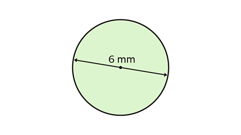Circle with diameter of 6 millimetres