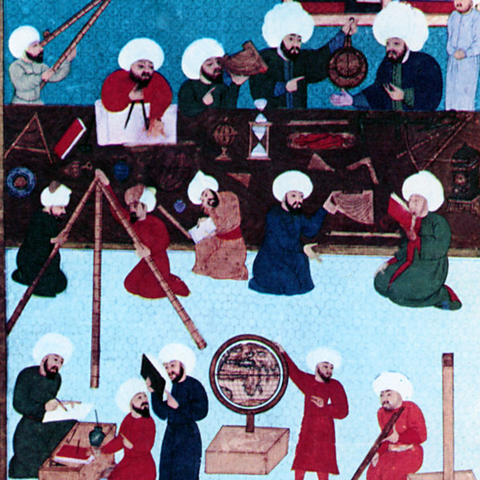 A photo of an Islamic Civilisation artwork showing the House of Wisdom.