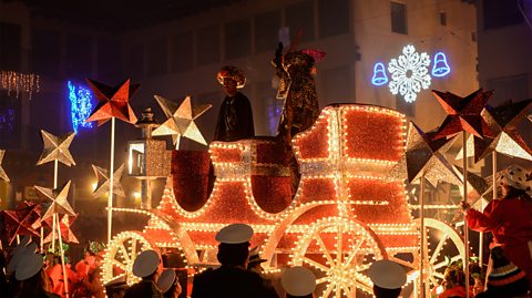 A float at the Three Kings parade in Valladolid, Spain