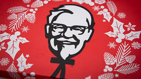Colonel Sanders on a Christmas KFC box from Japan