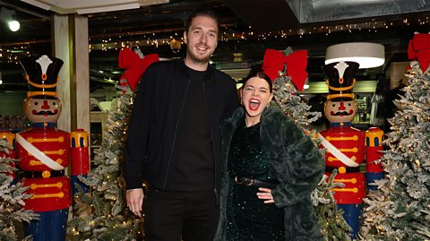 LadBaby (Mark and Roxanne Hoyle) attend the VIP launch party for Christmas at Hamleys