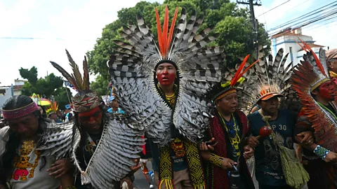 Getty Images Protestors marched at COP30 to demand solutions to climate change (Credit: Getty Images)