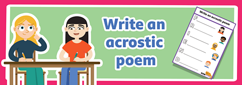 Acrostic poem activity sheet