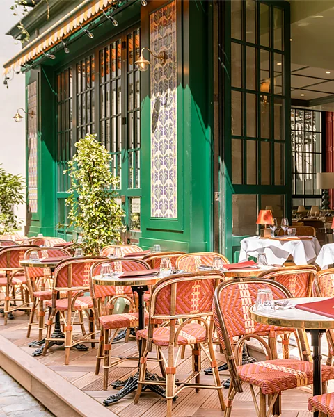 Joann Pai Dining on a terrasse, like this one at Brasserie des Prés, is a quintessential Parisian experience (Credit: Joann Pai)