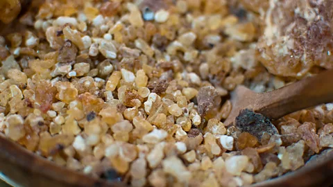Alamy A fragrant and aromatic resin with a woody, spicy scent, frankincense has been used for thousands of years for incense and traditional remedies (Credit: Alamy)