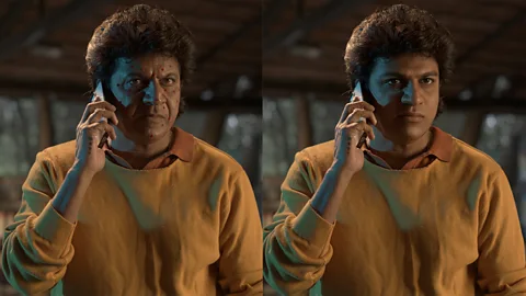 MG Srinivas AI was used to de-age actor Shiva Rajkumar's face in the action thriller Ghost &acirc; the actor as he is on the left and the de-aged version on the right (Credit: MG Srinivas)