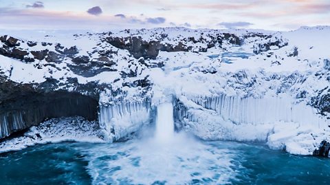 Aldeyjayfoss waterfall in the land of ice and fire, Iceland