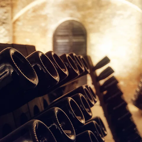 Getty Images Sparkling wines go through an extensive fermentation and ageing process to attain their flavours (Credit: Getty Images)